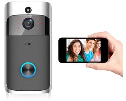 T Ring V5 Video Deurbel - Draadloos - Incl. Accu en binnen bel - Zwart / Zilver (Geen abonnement verplichting)