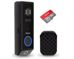 TECEYE Videodeurbel met Camera 2K Ultra HD – Draadloze & Bedrade Deurbelcamera met 2 Lenzen - Zonder Abonnement -2K Ultra HD - + 32GB SD