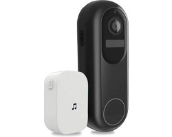 Video deurbel met camera en wifi - Draadloos op accu met 1080P Inclusief draadloze gong (t-ring geluid, slimme deurbel) en 32GB SD kaart.