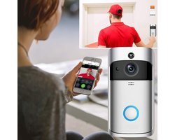 Video V5 - deurbel met camera – NL Handleiding – Draadloze deurbel met camera – inclusief gong + 3 oplaadbare batterijen – Video deurbel