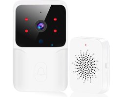 Vitdipy - Draadloze Video Deurbel - Met Camera - Draadloze Beveiligingscamera - Video Doorbell - Deurbel Draadloos - Incl. Gong - Wit