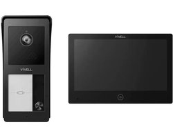 Vivell - Video Deurbel | 2 draads van deurbel naar 7 inch scherm | Proximity tags | Wi-Fi | TUYA App - Zwart