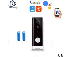 WIFI deur intercom/videofoon 2.0MP met 2 oplaadbare batterijen en kan werken met spraakgestuurde apps. T-2090.