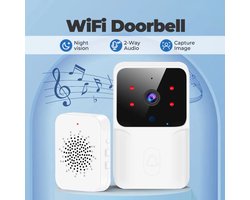 Zichtbare deurbel WIFI draadloze deurbel hd smart home intercom deurbel, wit