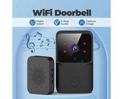Zichtbare deurbel WIFI draadloze deurbel hd smart home intercom deurbel, zwart