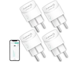 10A 2500W EnergiemeterMini Wifi Stekker - Compatibel met Alexa/Google Home - Tuya/Smart Life App - 2.4GHz Wifi - 4PC