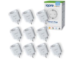 10x Slimme Stekker voor APPLE HOMEKIT- Geen hub vereist - MATTER ondersteuning - Tijdschakelaar en Energiemeter - Siri Google Home & Amazon Alexa - Gratis Smartlife App - 16A