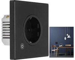 16A 3000W Modern Design Multifunction Timing Socket EU Plug 95-245V For Life APP and Google Assistant - Black - ZigBee Compatible