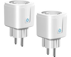 2-pack Wlan Smart stopcontacten - 16 A wifi-stopcontact met timerfunctie - spraak- en afstandsbediening - smart home - 2.4 GHz.