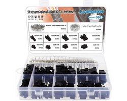 254 mm JST SM 2 3 4 5-polige aansluiting mannelijke en vrouwelijke stekker behuizing adapter assortiment kit 560 stuks