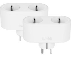 2x Hombli Slimme Stekker met 2 Contacten - WiFi - Energiemeter via mobiele app