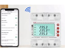 3-fase energiemeter 100A WiFi Tuya DIN PV Smartlife