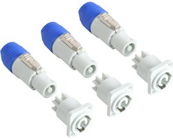 3 Sets Powercon-connector Nac3fca Geschikt voor Vrouwelijke stekker 0utput Vrouwelijke jack AC-connector naar mannelijke Powercon