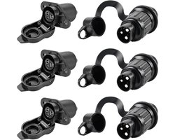 3 stuks 3-polig stopcontact aanhangerstekker 12 V voor land- en bouwmachines