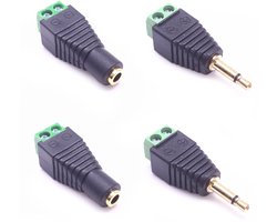 4 paar Connector Adapter Plug Set - Vrouwelijke en Mannelijke Plug naar AV Schroef Terminal Audio/Video Connector Adapter