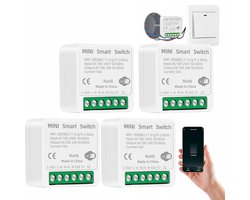 4x Slimme WiFi+Bluetooth Mini Schakelaar Module