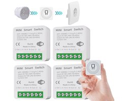 4x Slimme WiFi/Bluetooth Schakelmodule 16A Tuya Smart Life