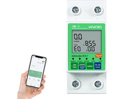 Allecto Plus - Slimme Energiemeter met Wifi en Tijdsschakelaar 63A voor Elektriciteitsnetwerk - Overspannings- en Onderspanningsbeveiliging