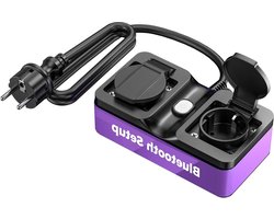 Bluetooth Slimme Buiten Stekkerdoos Waterdichte IP44 WiFi Compatibel met Alexa en Google Home - Afstandsbediening 16A 15 m Kabel (Type F)