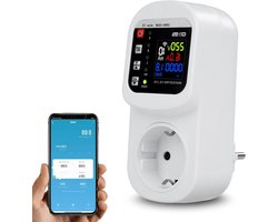 ByShane 16A WiFi slimme overspanningsbeveiliging stopcontact met stroommeter en spanningsbeveiliging - instelbare stroom en voltage - EU plug met doppen