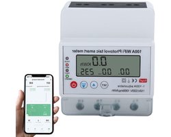ByShane - Slimme energiemeter Wifi 100A enkel fase 4P slimme energiemeter fotovoltaïsche teller automatische schakelaar timer schakelaar tweeweg zonne-energiemeter