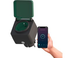 Calex Slimme Buiten Stekker - Smart Outdoor Plug EU - Werkt met Alexa en Google Home - Zwart