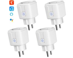 DOPWII Slimme Stekkerset 4-pack – 16A EU Smart Plug – WiFi Stopcontact met App – Compatibel met Alexa & Google Home – Energie Meter – Timerfunctie