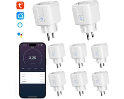 DOPWII Slimme Stekkerset 8-pack – 16A EU Smart Plug – WiFi Stopcontact met App – Energie Meter – Timerfunctie – Compatibel met Alexa & Google Home
