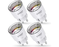 Gosund EP2 smart stopcontact enkel - 4 pack, extreem compact, met schakelaar, Tuya Platform, Alexa and Google Home compatible