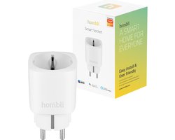 Hombli Slimme Stekker - Smart Plug met App Bediening - Wifi Stopcontact - Tijdschakelaar voor binnen - Energiemeter - Compitabel met Amazon Alexa en Google Home - 1 stuk - Wit