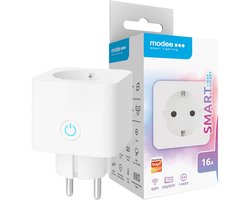 Modee Slimme Stekker met Energiemeter - Tijdschakelaar - Smart Plug - App Bediening - WiFi Stekker