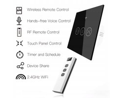 Moes Slimme WiFi Gordijnschakelaar Zwart Touchscreen WS-EUR-C-B