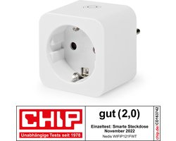 Nedis SmartLife Slimme Stekker - IP21 - Energiemeter - 3680 W - Type F (CEE 7/3) - 0 - 55 °C - Android / IOS - Wit - 1 Stuks