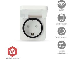 Nedis SmartLife Slimme Stekker – Zigbee 3.0 – Energiemeter – Tijdschakelaar – Voor binnen – Wit – 1 Stuk