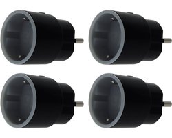 Qnect Home - 4 stuks slimme stekker - energie monitor - 16A - 3680W - met voice control