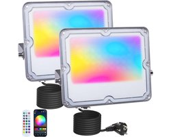 RGB LED Schijnwerper 30W - Dimbaar Met Bluetooth App - 16 Miljoen Kleuren - IP66 Waterdicht