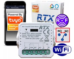 RTX Mini-relaismodule LIGHT WiFi + RF NO/NC