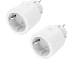 Set van 2 wifi-timers-stopcontacten voor binnen compatibel met Alexa en Google Home - Smart Life app en spraakbediening - 24 GHz wifi