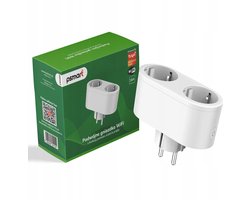 Slanke dubbele stekkers met energieverbruiksmeting - WiFi Tuya