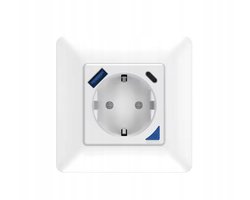 Slanke USB-C Wandcontactdoos 16A Wifi Tuya - Snel Laden
