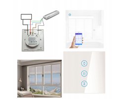 Slanke WiFi Touch Schakelaar voor Gordijnen - Wit Glas