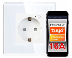 Slim Stopcontact met WiFi & Energieverbruik 16A - Glas