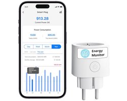 Slim Wifi Stopcontact met Energieverbruiksmeting - Compatibel met Alexa, Google Home en SmartThings