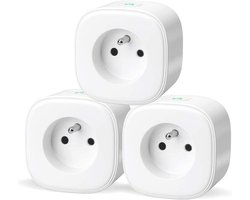 Slim Wifi-stopcontact met spraakbesturing en afstandsbediening - 3 stuks - Voor Alexa en Google Assistant