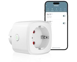 Slim WLAN-stopcontact met Verbruiksmeting - Smart Home, App & Spraakbesturing - Compatibel met Alexa en Google Home - 10A