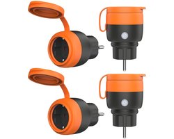 Slimme Buitenstopcontact met Afstandsbediening en Vermogensmeter - Compatibel met Alexa & Google Home - 4-Pack