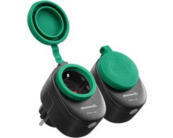 Slimme buitenstopcontacten voor WiFi, waterdicht IP44, compatibel met Alexa en Google Home, set van 2, 3680 W