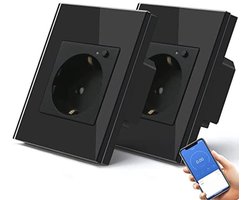 Slimme Schuko-stopcontact met energiebewaking en app-bediening - 2 stuks