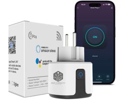 Slimme Stekker 20A Wifi met Energieverbruiksmeting voor Google Home en Alexa
