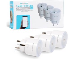 Slimme Stekker met App - Smart Plug - Slimme Verlichting - Google Home - 3x - Wit - Silvergear